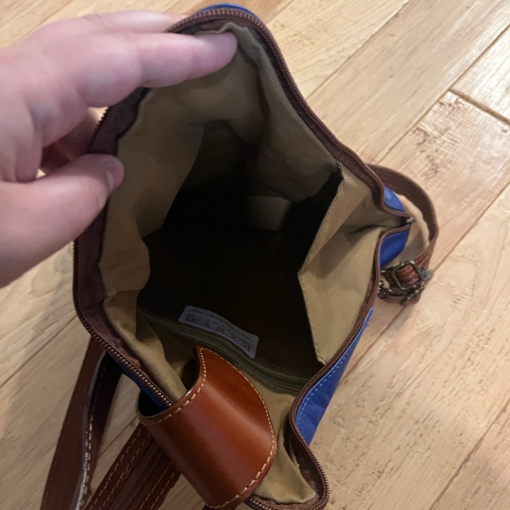 Blue Leather Backpack - image 8